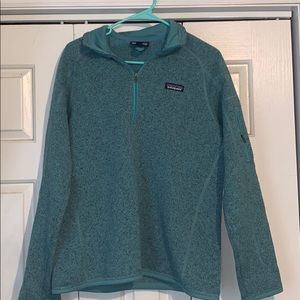 teal Patagonia quarter zip women large